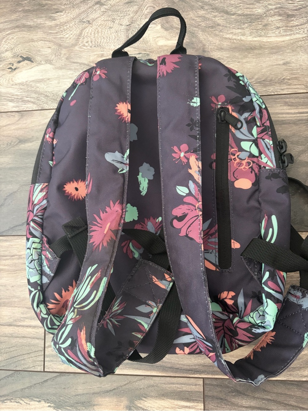 Dakine Plum Floral Backpack with Mint & Coral Accents - Picture 2 of 2
